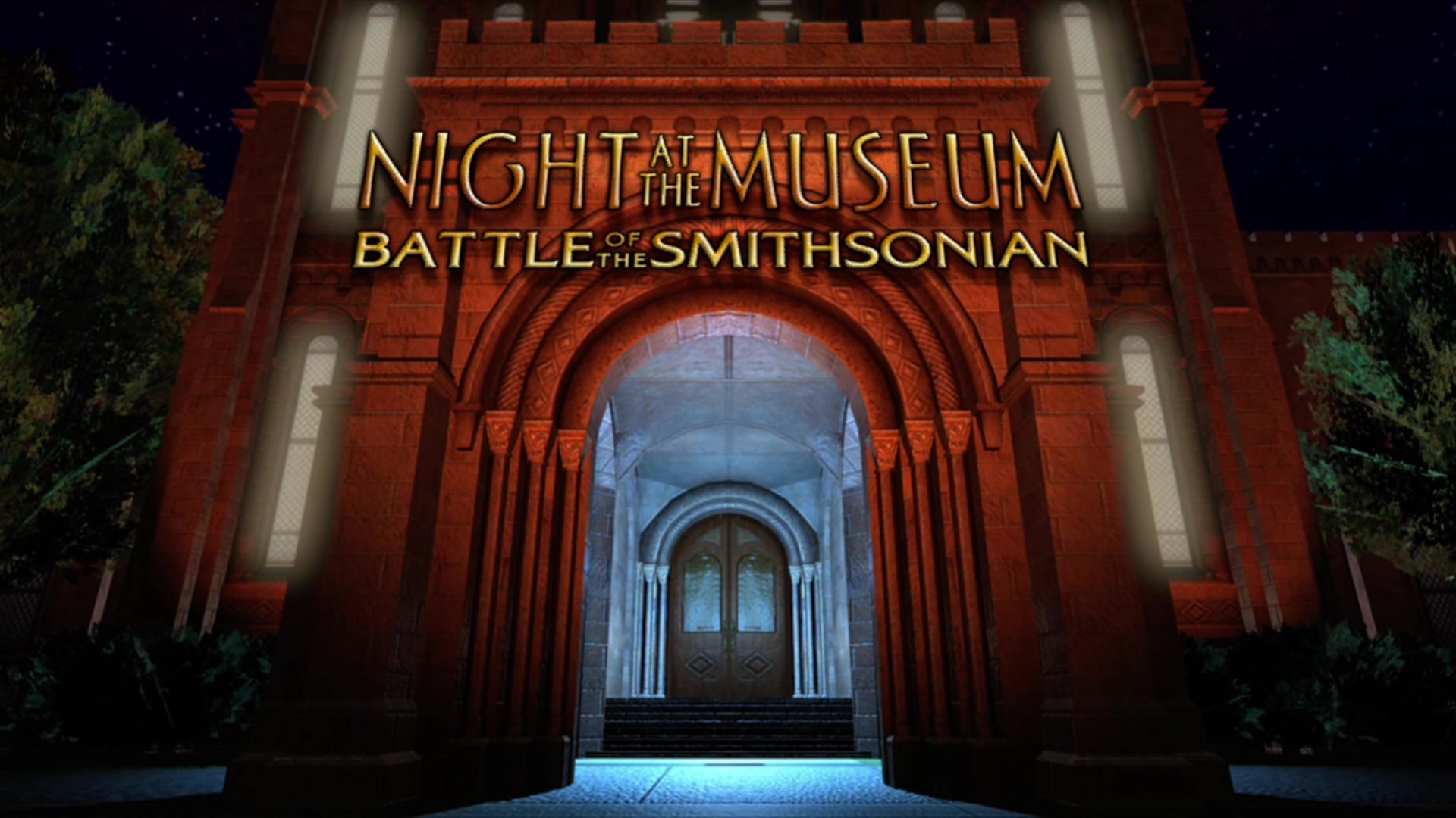 Night at the Museum Battle of the Smithsonian title screen for Xbox 360